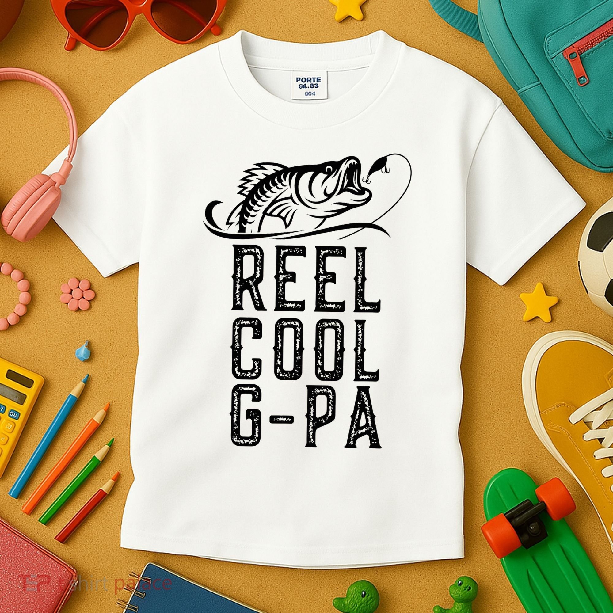 Reel Cool Gpa Funny Retro Fishing Kids T-Shirt