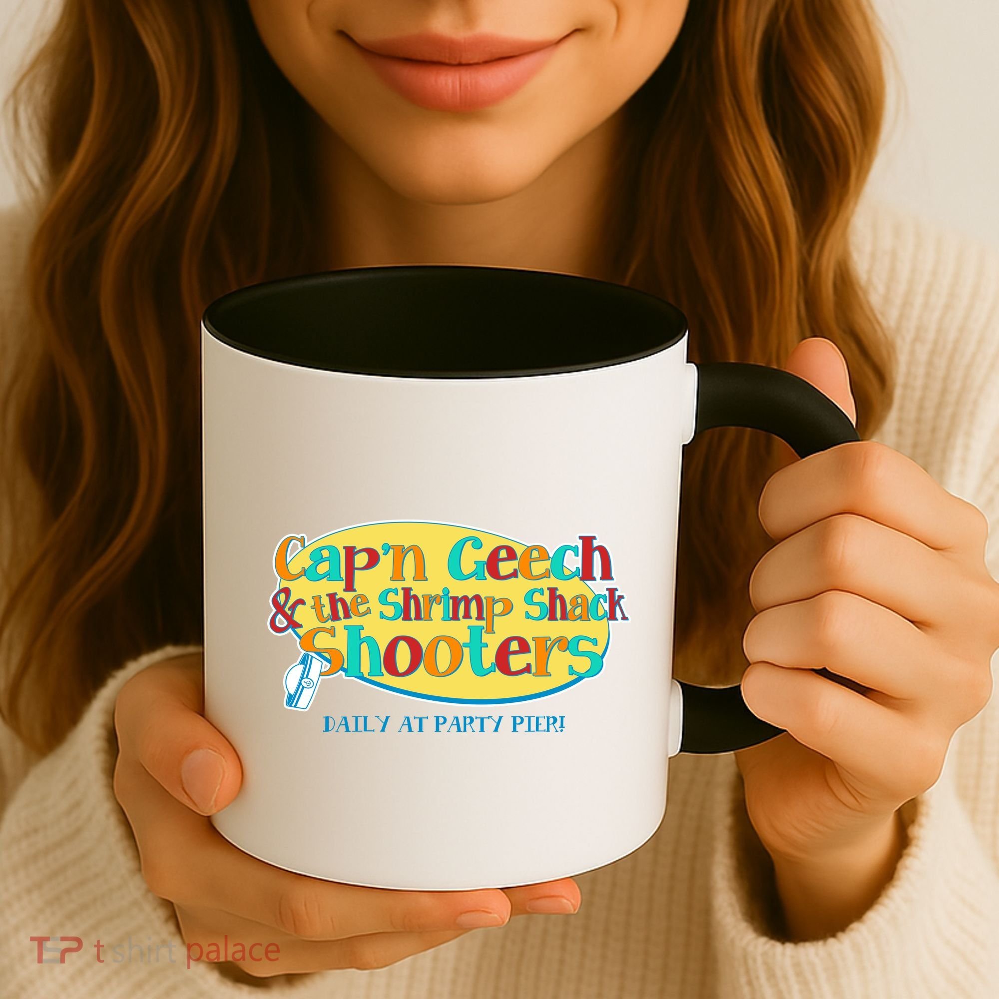 Retro Captain Geech And The Shrimp Shack Shooters Daily At Party Pier Coffee Mug