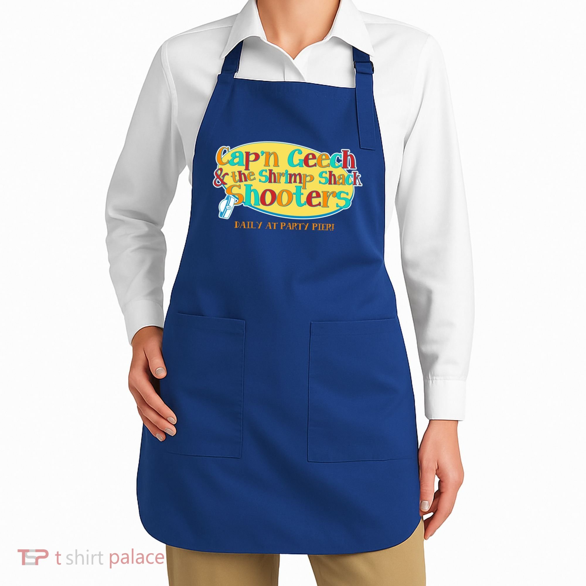 Retro Captain Geech And The Shrimp Shack Shooters Daily At Party Pier Apron