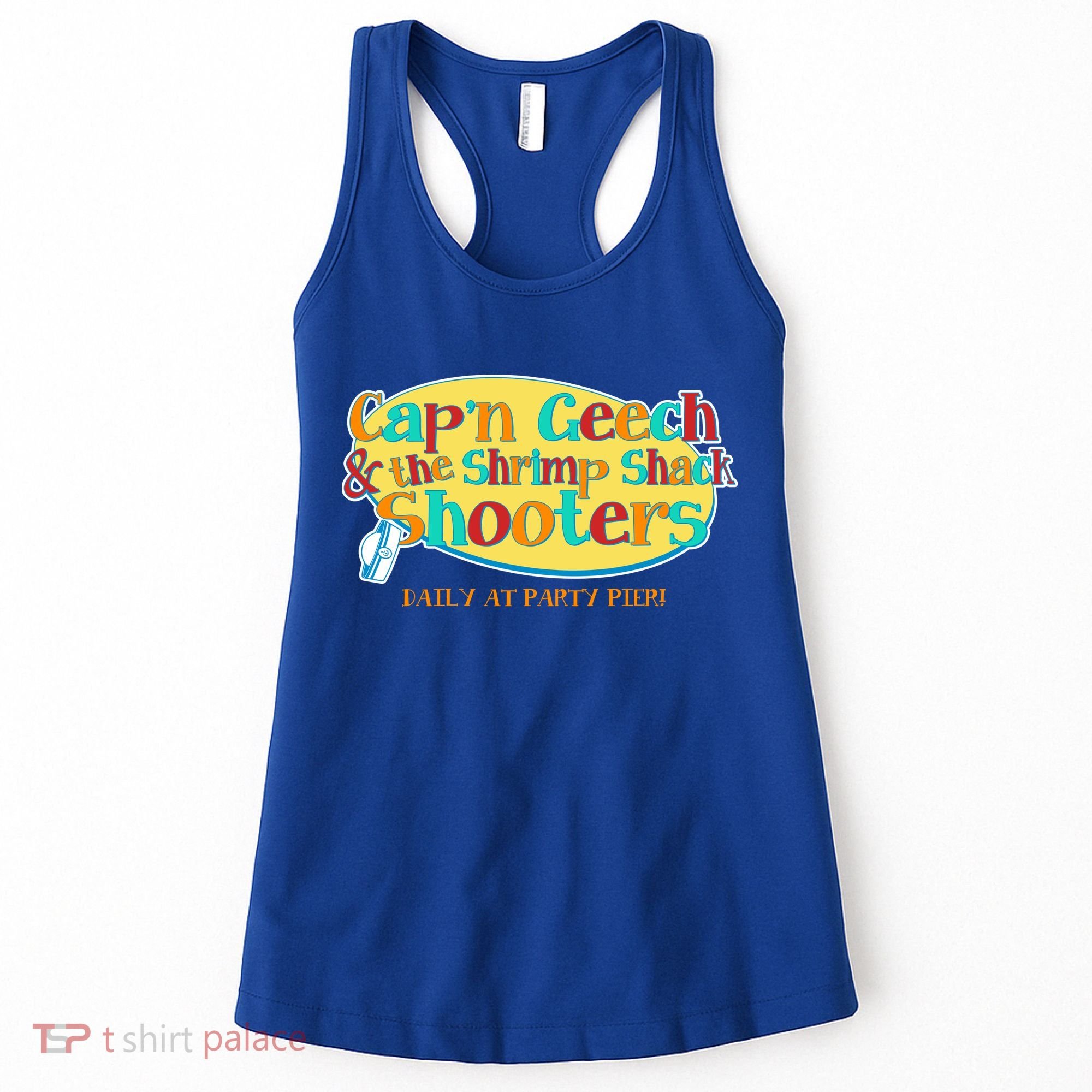 Retro Captain Geech And The Shrimp Shack Shooters Daily At Party Pier Women's Tank Top