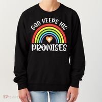 Rainbow Christian God Keeps His Promises Bible Noah Women's Sweatshirt thumb 0