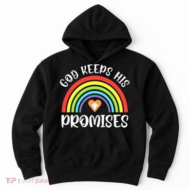 Rainbow Christian God Keeps His Promises Bible Noah Hoodie