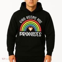 Rainbow Christian God Keeps His Promises Bible Noah Hoodie thumb 2