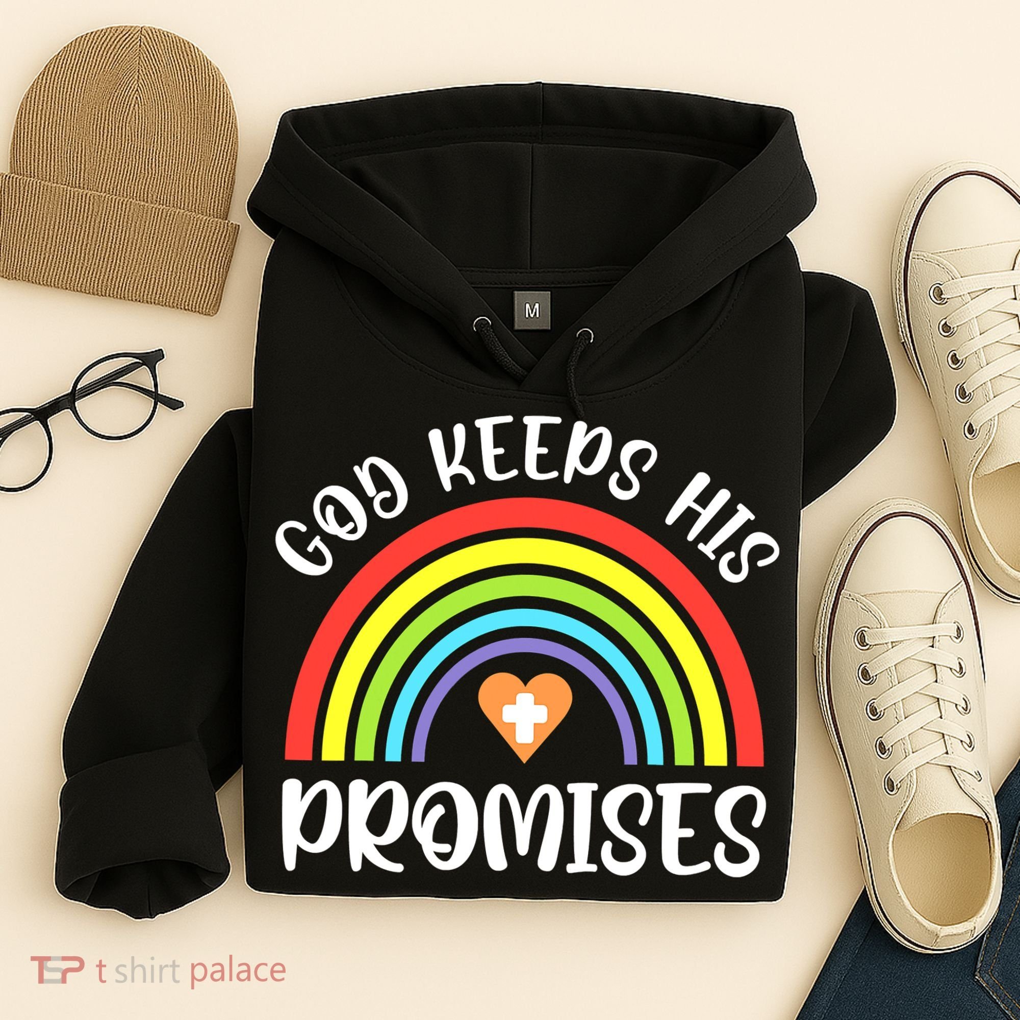 Rainbow Christian God Keeps His Promises Bible Noah Hoodie