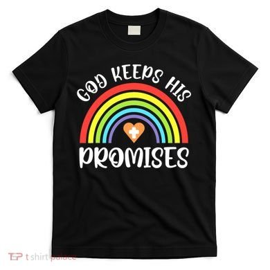Rainbow Christian God Keeps His Promises Bible Noah T-Shirt