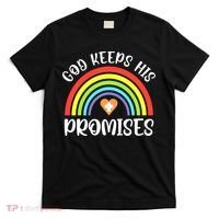 Rainbow Christian God Keeps His Promises Bible Noah T-Shirt thumb 0