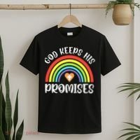 Rainbow Christian God Keeps His Promises Bible Noah T-Shirt thumb 2