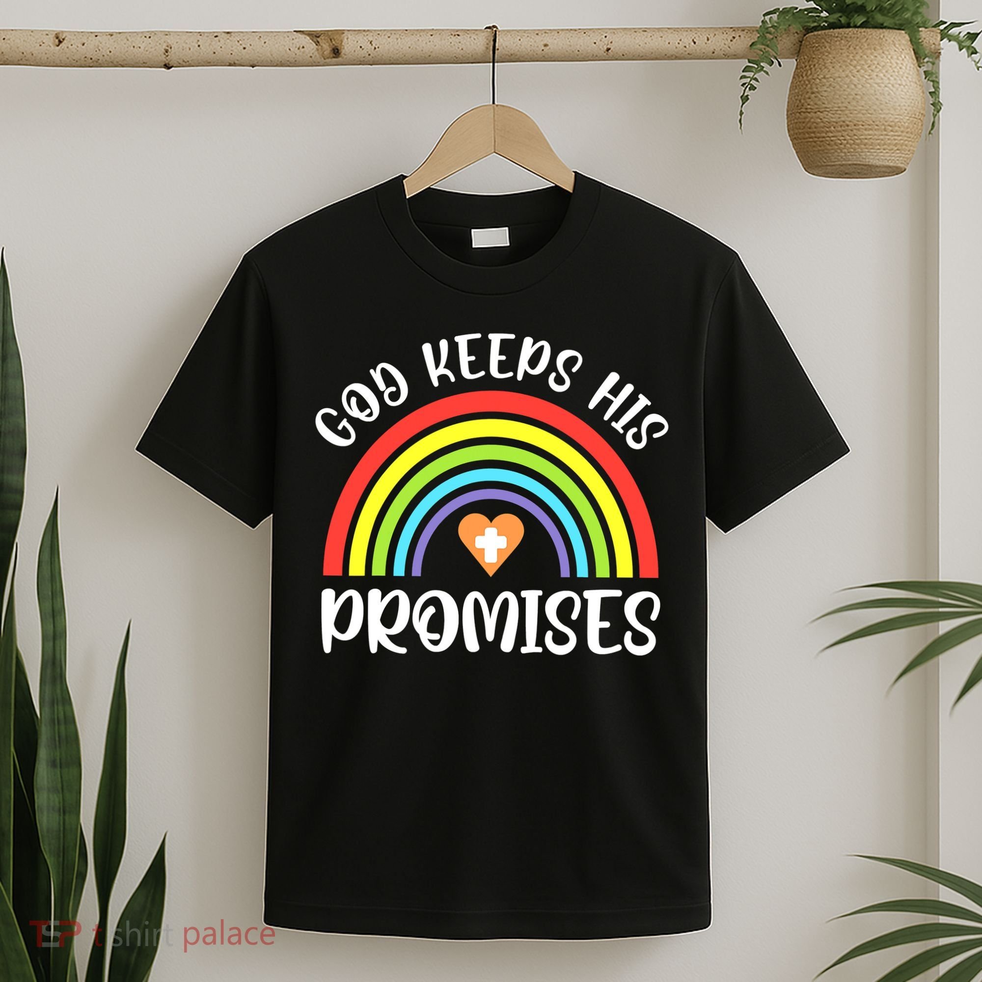 Rainbow Christian God Keeps His Promises Bible Noah T-Shirt