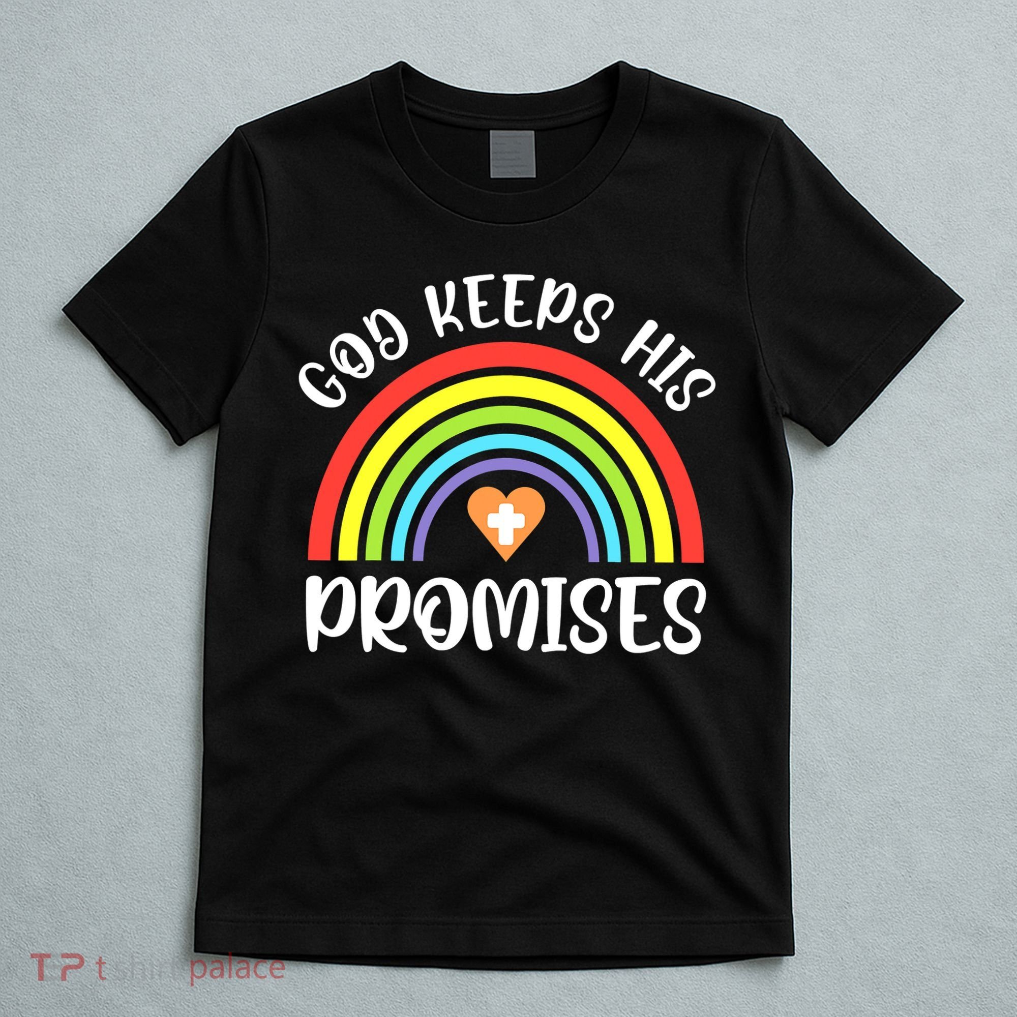 Rainbow Christian God Keeps His Promises Bible Noah T-Shirt
