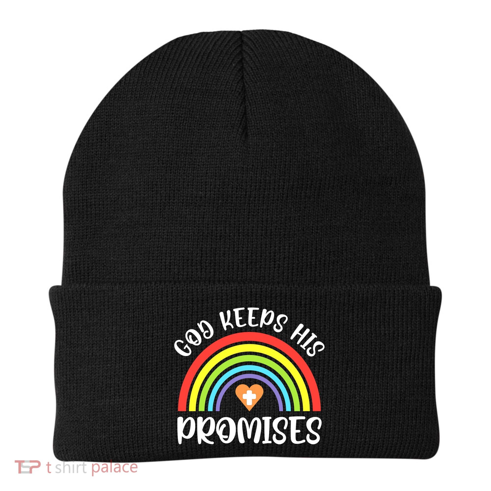 Rainbow Christian God Keeps His Promises Bible Noah Beanie