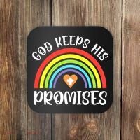 Rainbow Christian God Keeps His Promises Bible Noah Coaster thumb 0