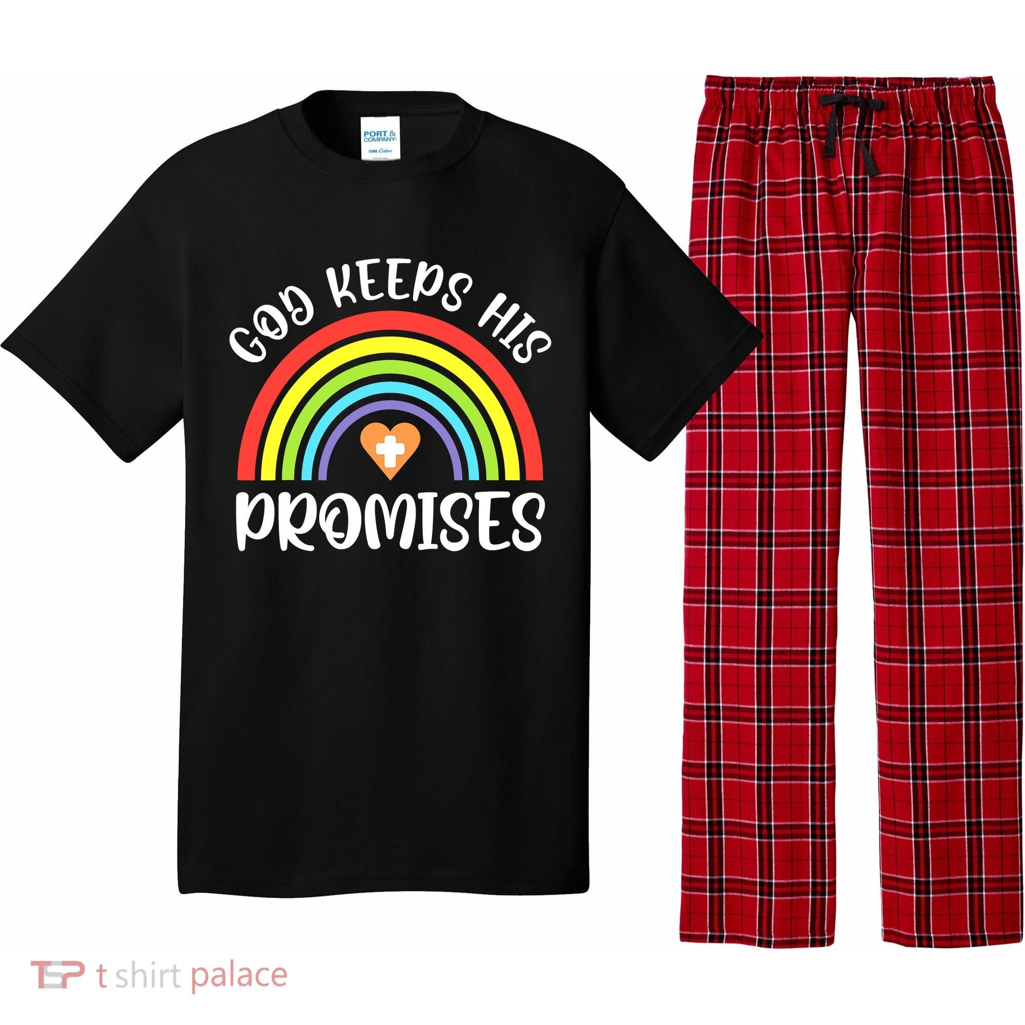 Rainbow Christian God Keeps His Promises Bible Noah Pajama Set