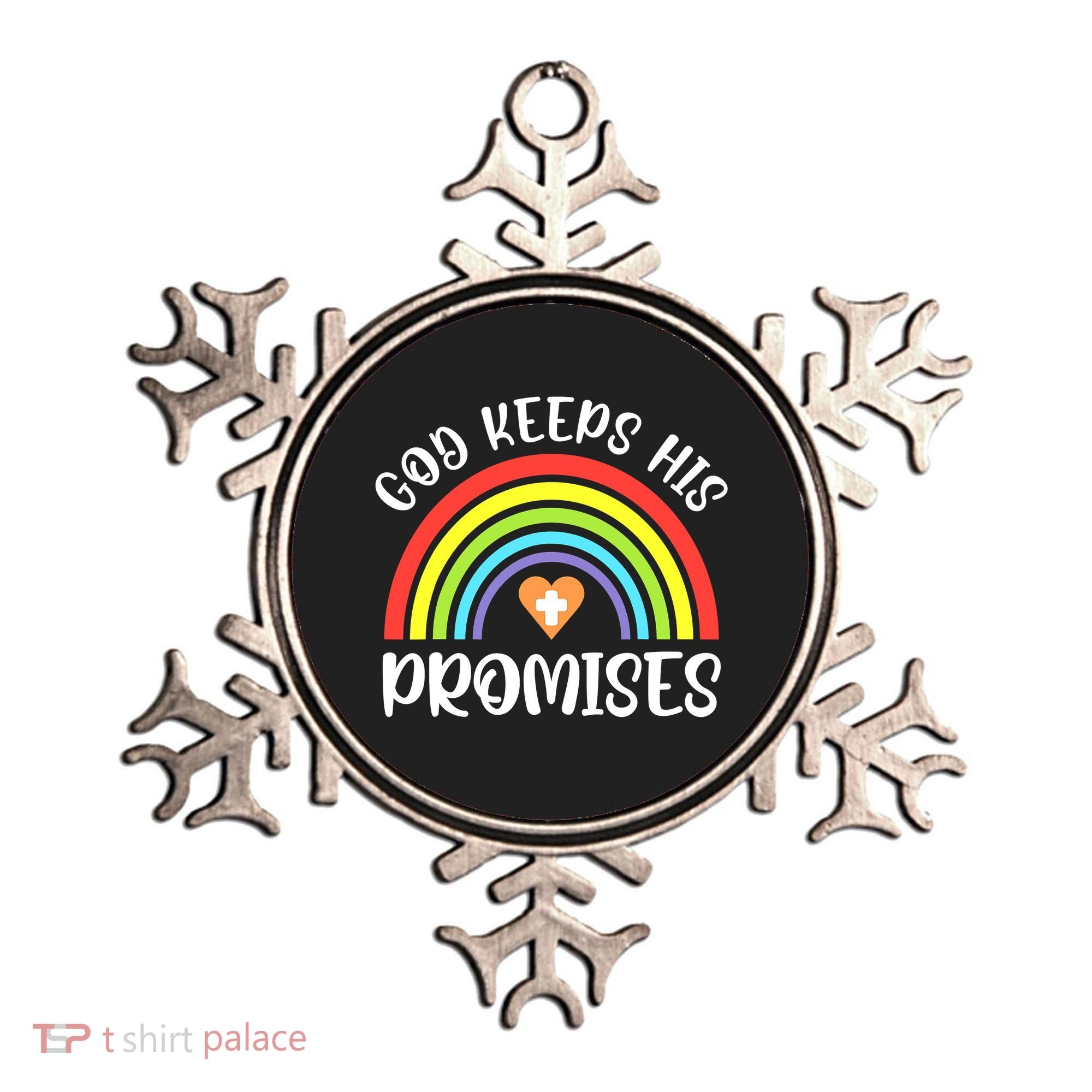 Rainbow Christian God Keeps His Promises Bible Noah Ornament