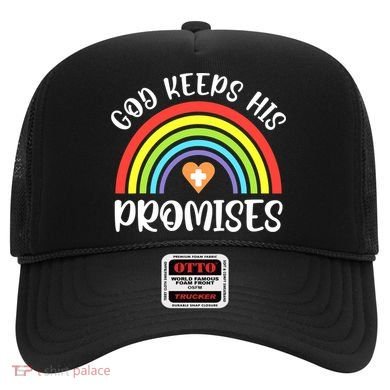 Rainbow Christian God Keeps His Promises Bible Noah Hat