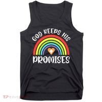 Rainbow Christian God Keeps His Promises Bible Noah Tank Top thumb 0