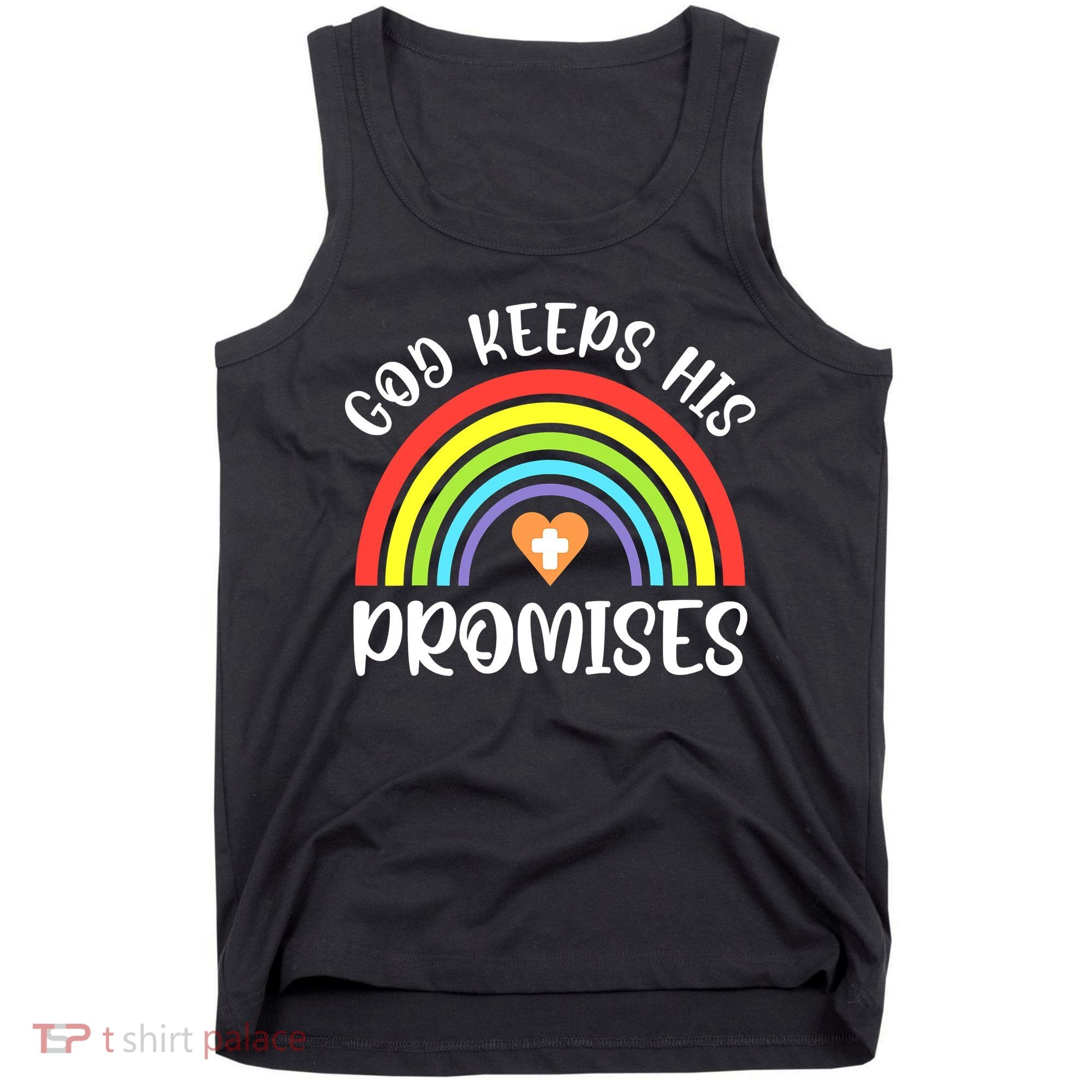 Rainbow Christian God Keeps His Promises Bible Noah Tank Top