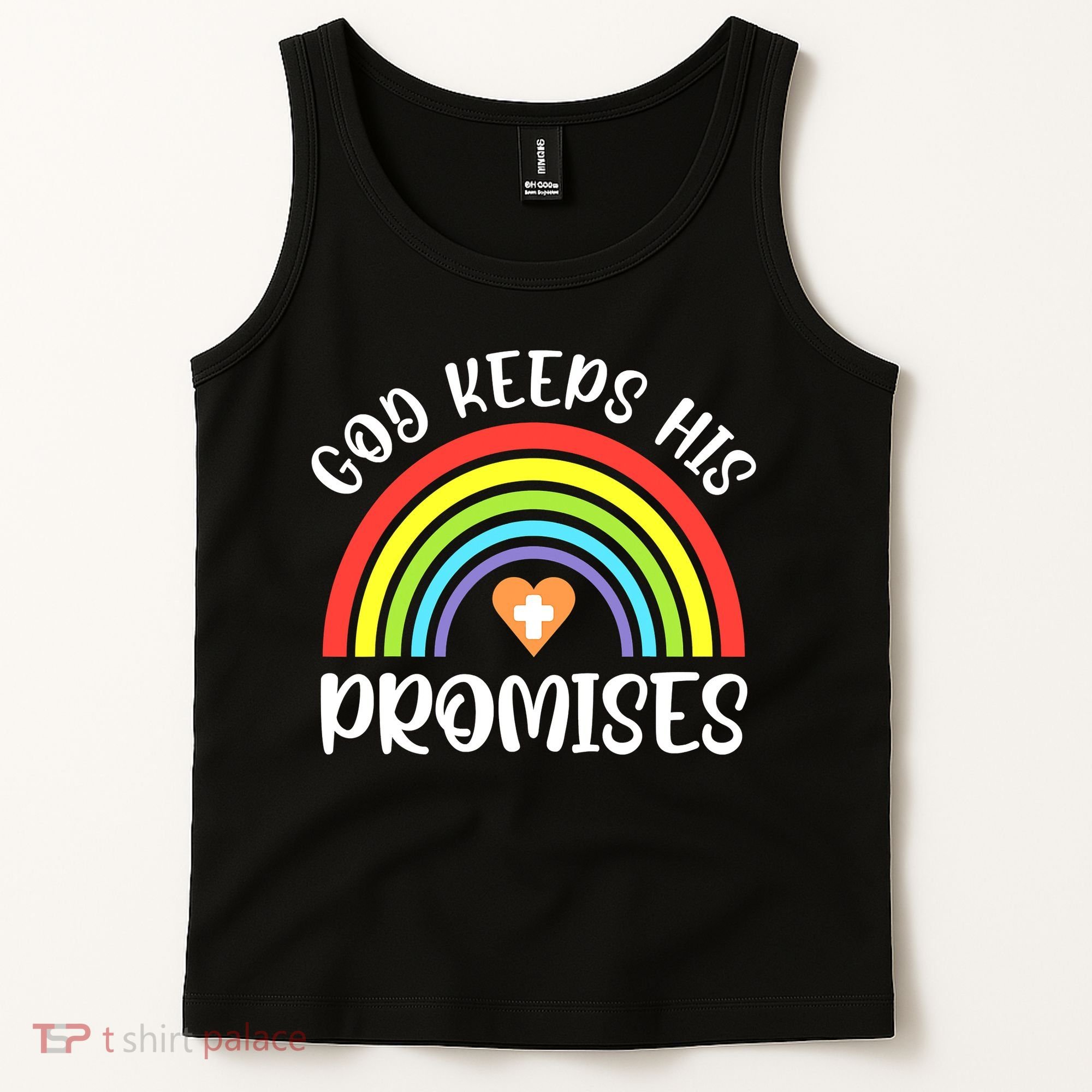 Rainbow Christian God Keeps His Promises Bible Noah Tank Top