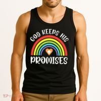 Rainbow Christian God Keeps His Promises Bible Noah Tank Top thumb 3