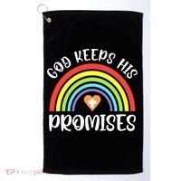 Rainbow Christian God Keeps His Promises Bible Noah Golf Towel thumb 0
