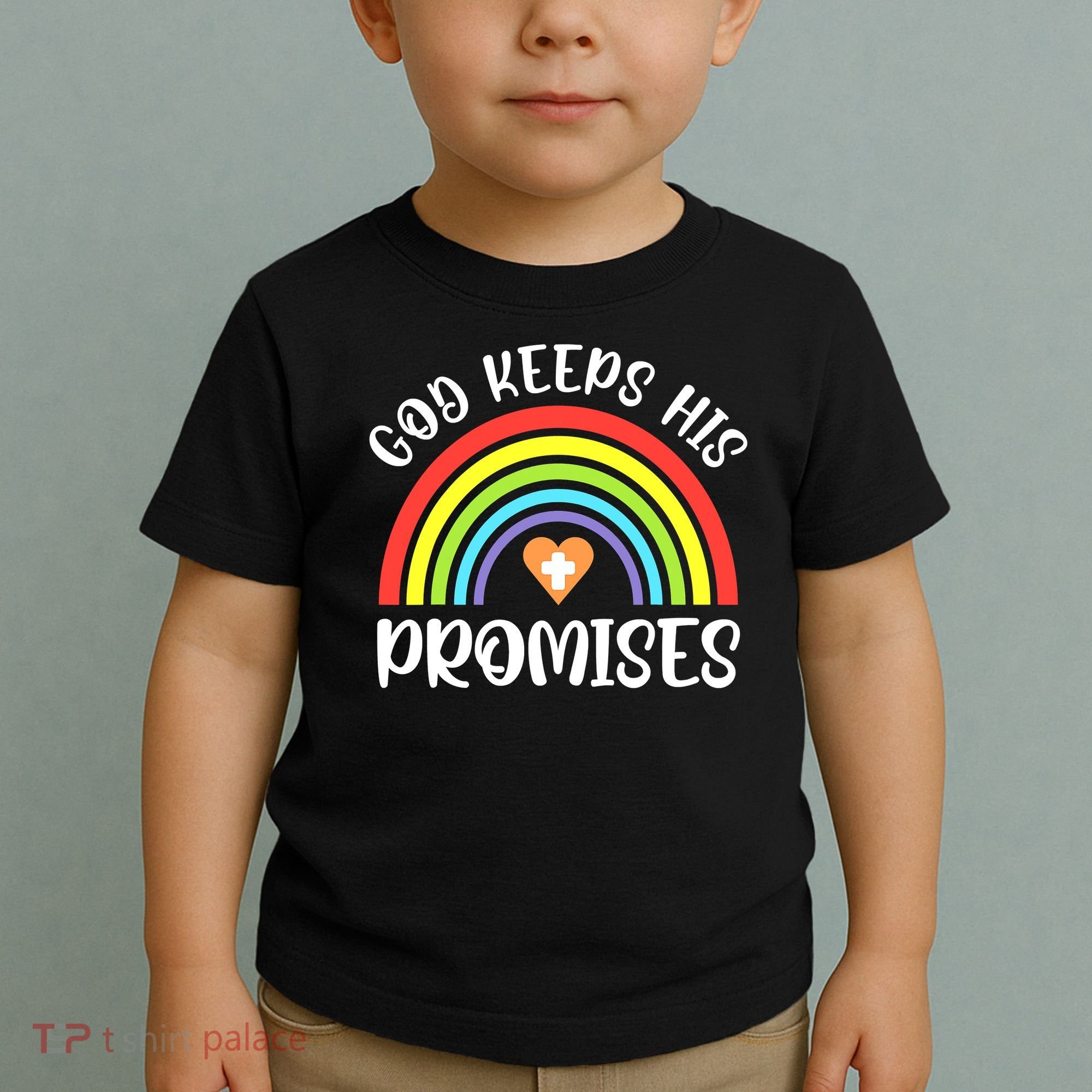 Rainbow Christian God Keeps His Promises Bible Noah Toddler T-Shirt