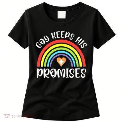 Rainbow Christian God Keeps His Promises Bible Noah Women's T-Shirt