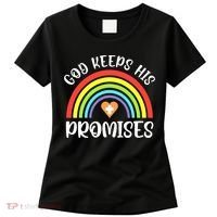 Rainbow Christian God Keeps His Promises Bible Noah Women's T-Shirt thumb 0