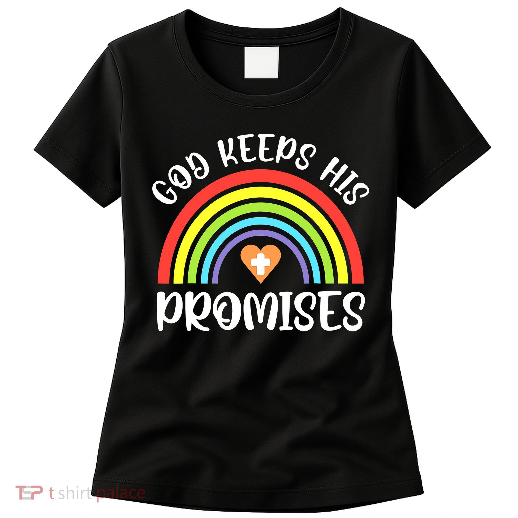 Rainbow Christian God Keeps His Promises Bible Noah Women's T-Shirt