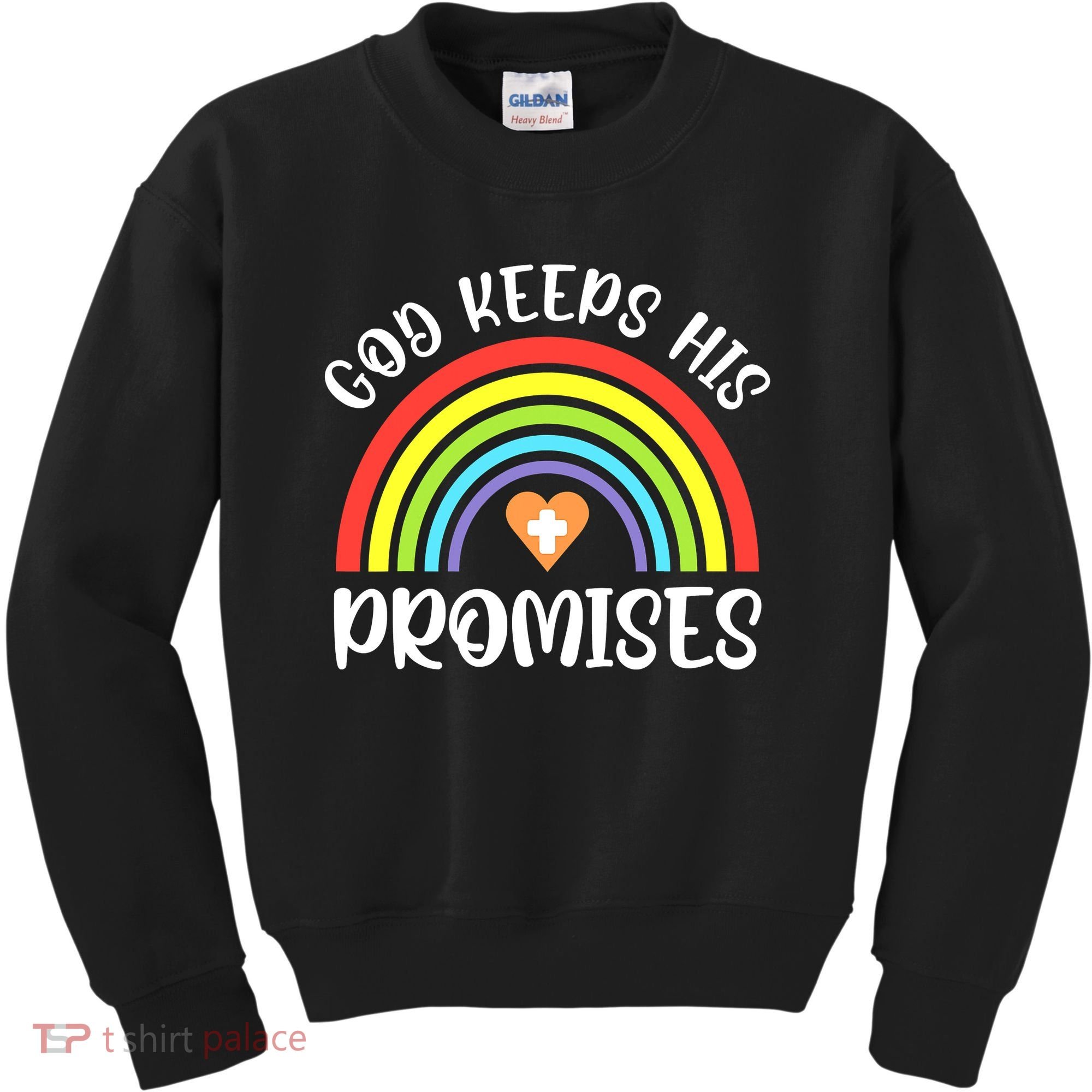 Rainbow Christian God Keeps His Promises Bible Noah Kids Sweatshirt