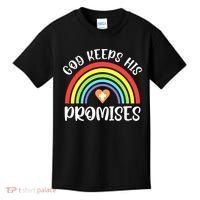 Rainbow Christian God Keeps His Promises Bible Noah Kids T-Shirt thumb 0