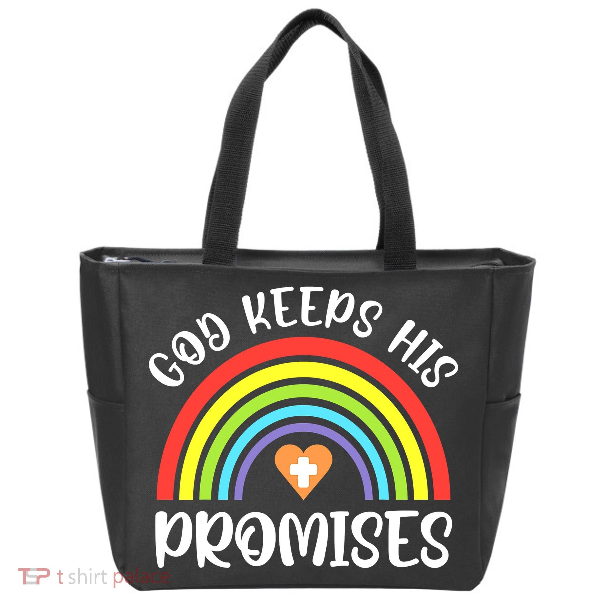 Rainbow Christian God Keeps His Promises Bible Noah Tote Bag