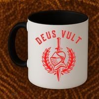 Roman Catholic Gift Deus Vult Crusader Coffee Mug thumb 2