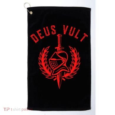 Roman Catholic Gift Deus Vult Crusader Golf Towel