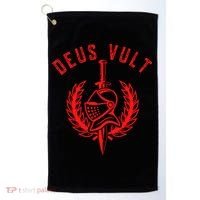 Roman Catholic Gift Deus Vult Crusader Golf Towel thumb 0