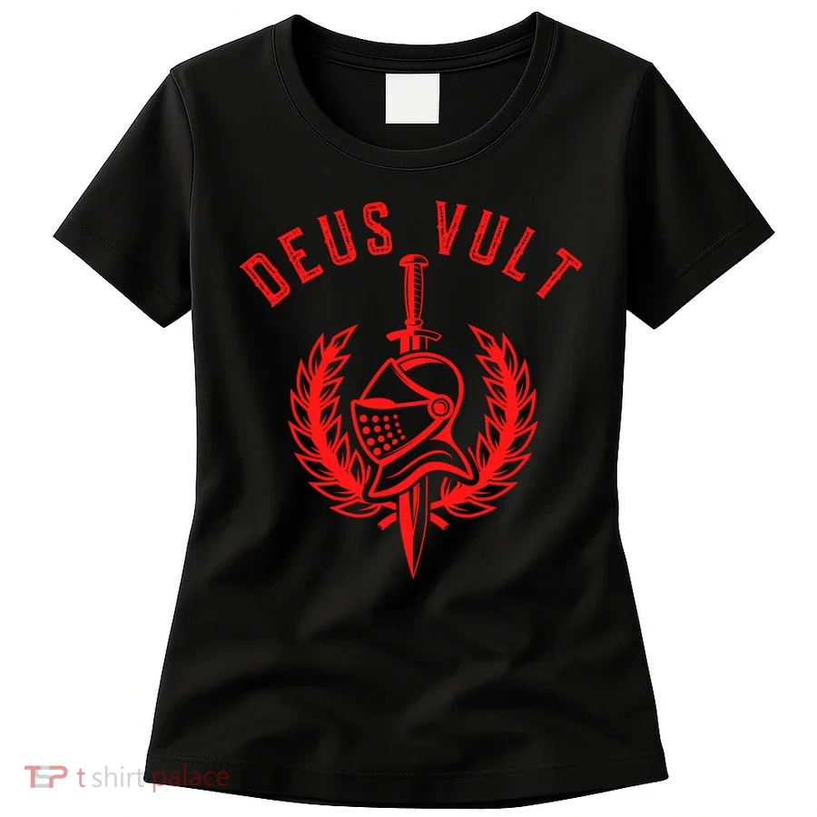 Roman Catholic Gift Deus Vult Crusader Women's T-Shirt