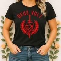 Roman Catholic Gift Deus Vult Crusader Women's T-Shirt thumb 2