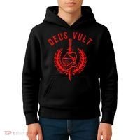 Roman Catholic Gift Deus Vult Crusader Kids Hoodie thumb 4