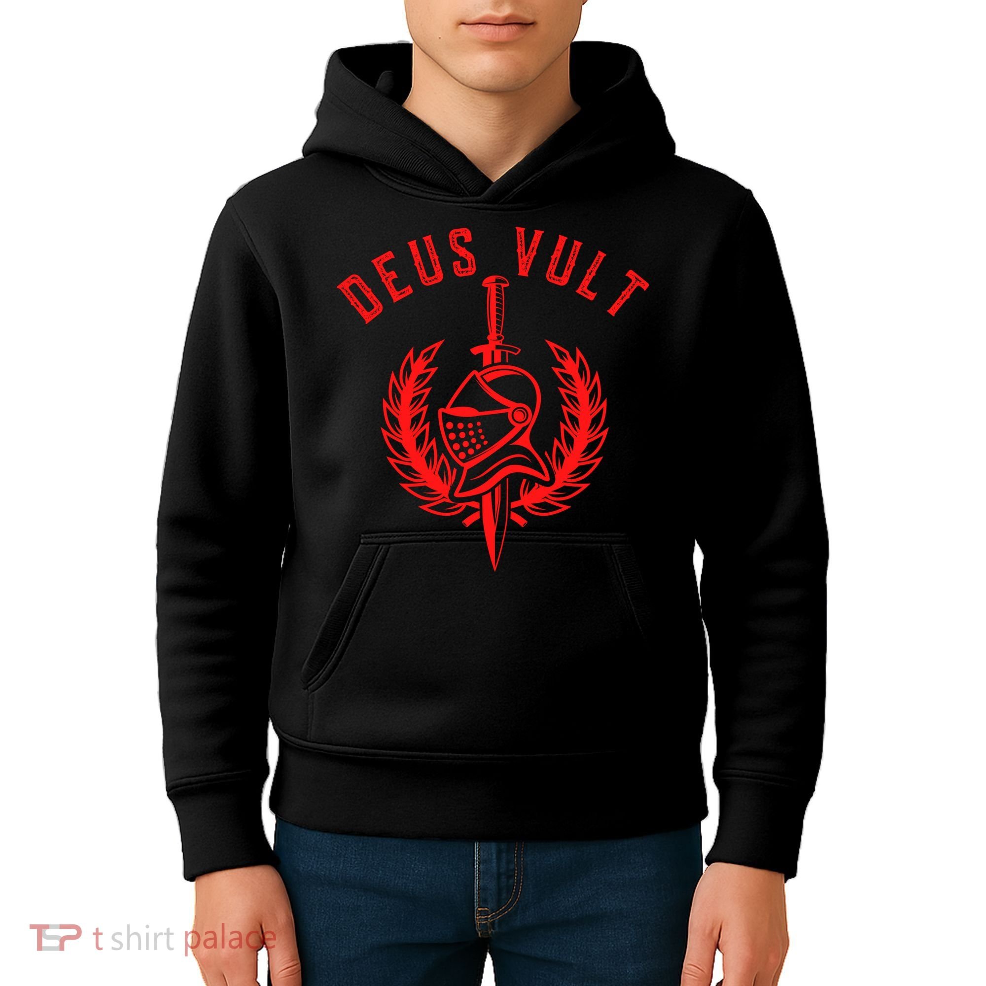 Roman Catholic Gift Deus Vult Crusader Kids Hoodie