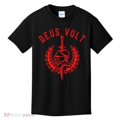 Roman Catholic Gift Deus Vult Crusader Kids T-Shirt