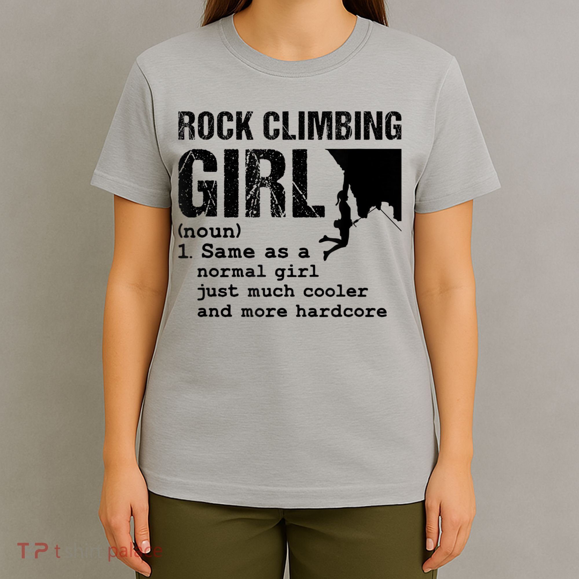 Rock Climbing Girl Definition Mountain Climber Bouldering T-Shirt