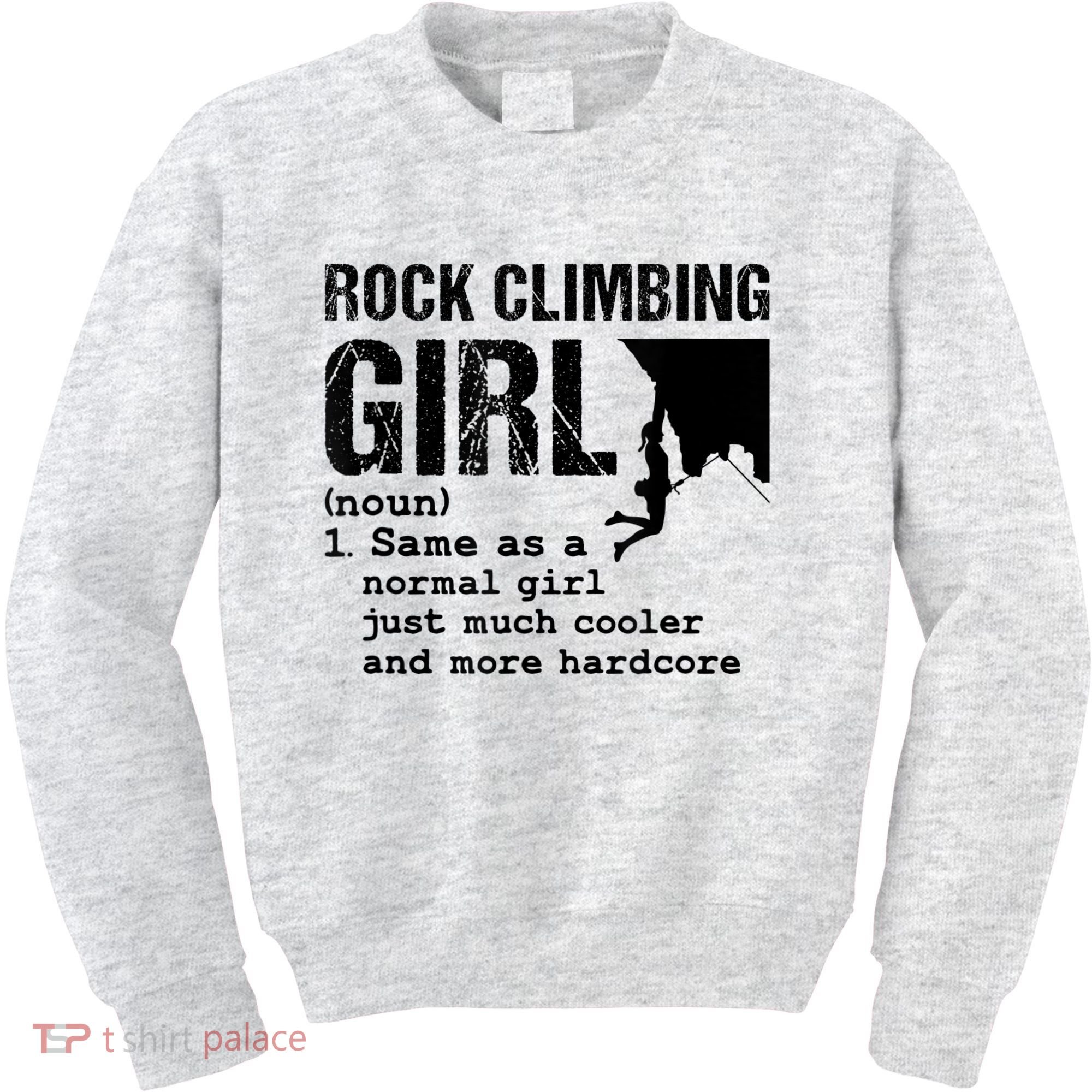 Rock Climbing Girl Definition Mountain Climber Bouldering Kids Sweatshirt