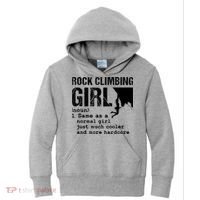 Rock Climbing Girl Definition Mountain Climber Bouldering Kids Hoodie thumb 0