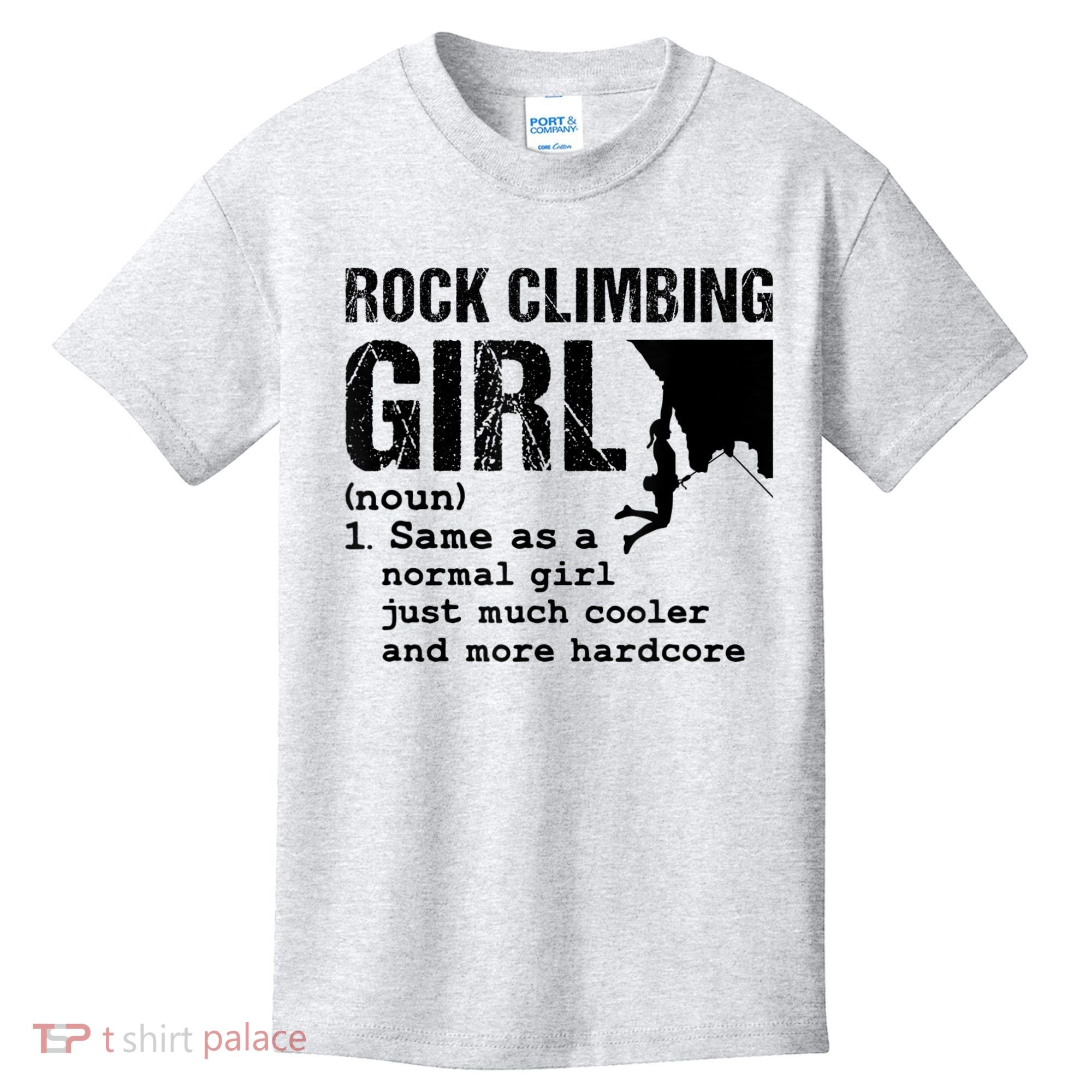 Rock Climbing Girl Definition Mountain Climber Bouldering Kids T-Shirt