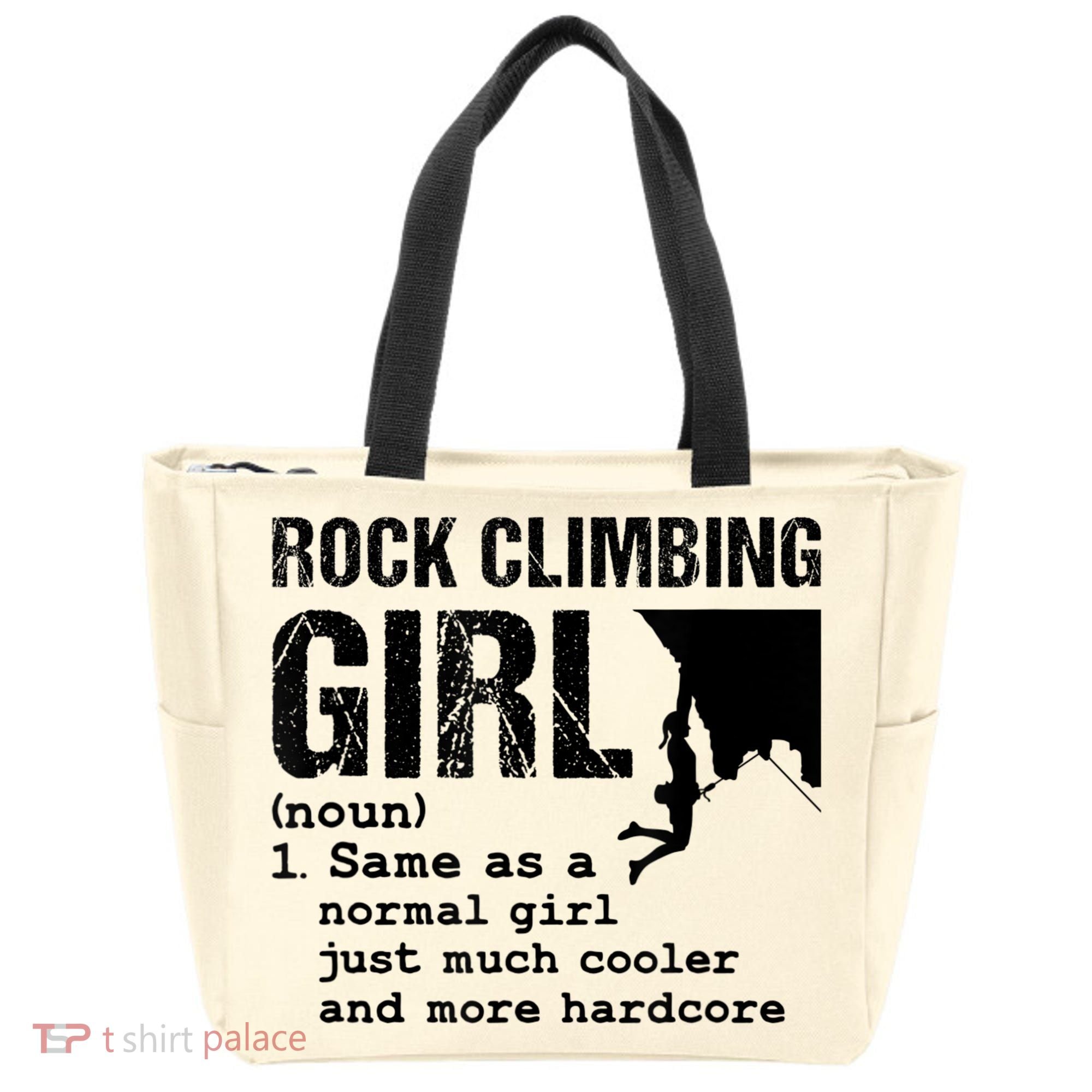 Rock Climbing Girl Definition Mountain Climber Bouldering Tote Bag