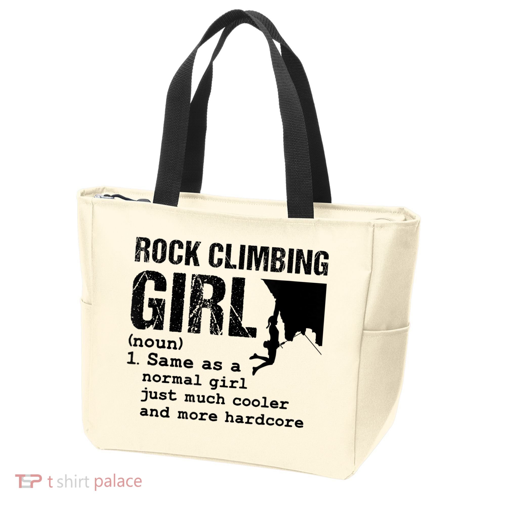 Rock Climbing Girl Definition Mountain Climber Bouldering Tote Bag