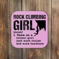 Rock Climbing Girl Definition Mountain Climber Bouldering Coaster thumb 0