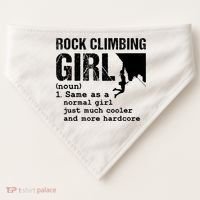 Rock Climbing Girl Definition Mountain Climber Bouldering USA-Made Doggie Bandana thumb 0