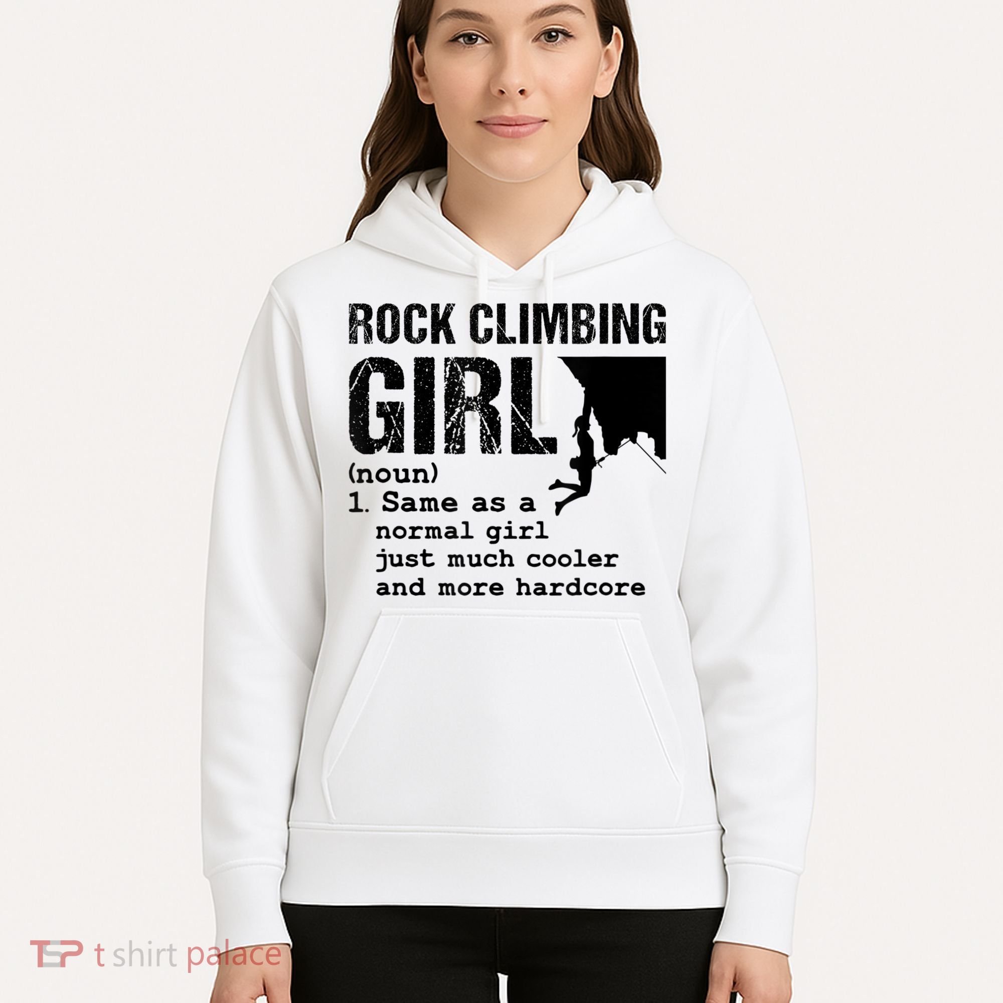 Rock Climbing Girl Definition Mountain Climber Bouldering Hoodie