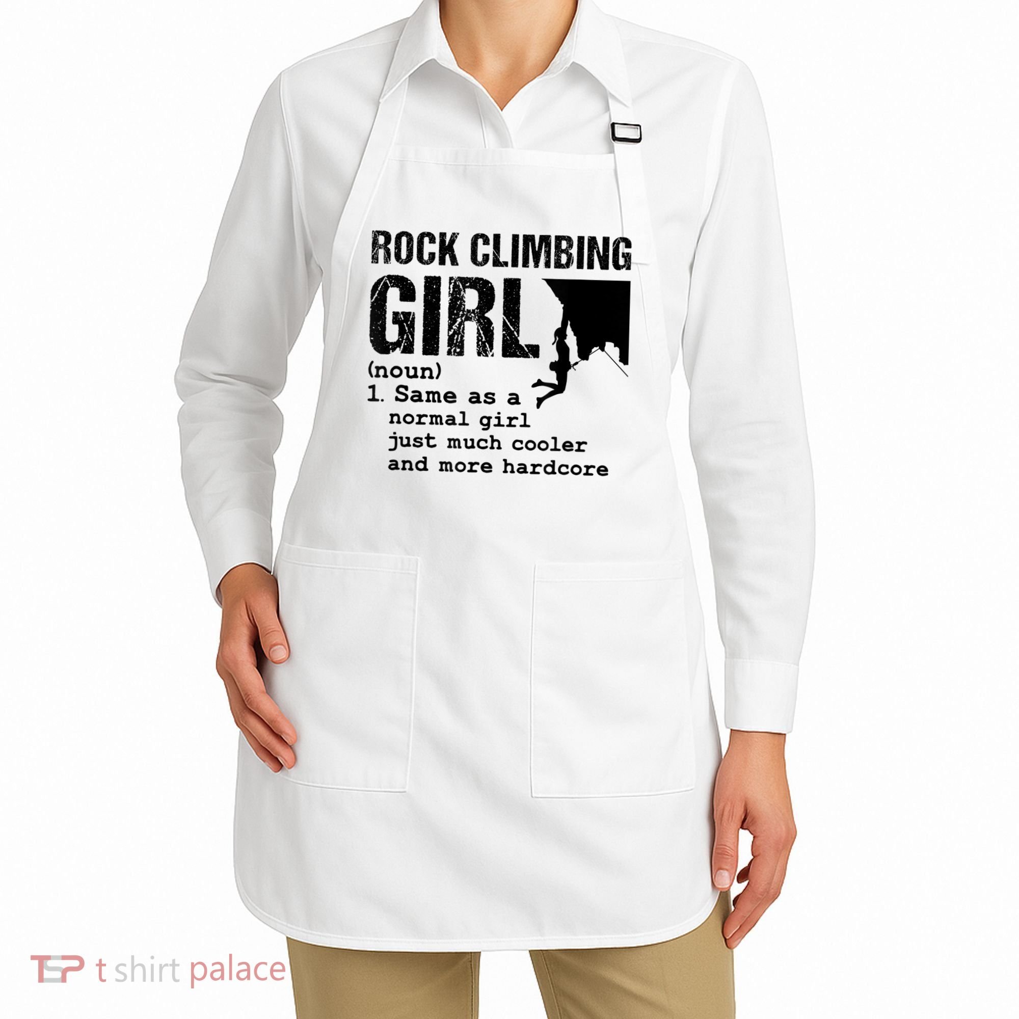 Rock Climbing Girl Definition Mountain Climber Bouldering Apron