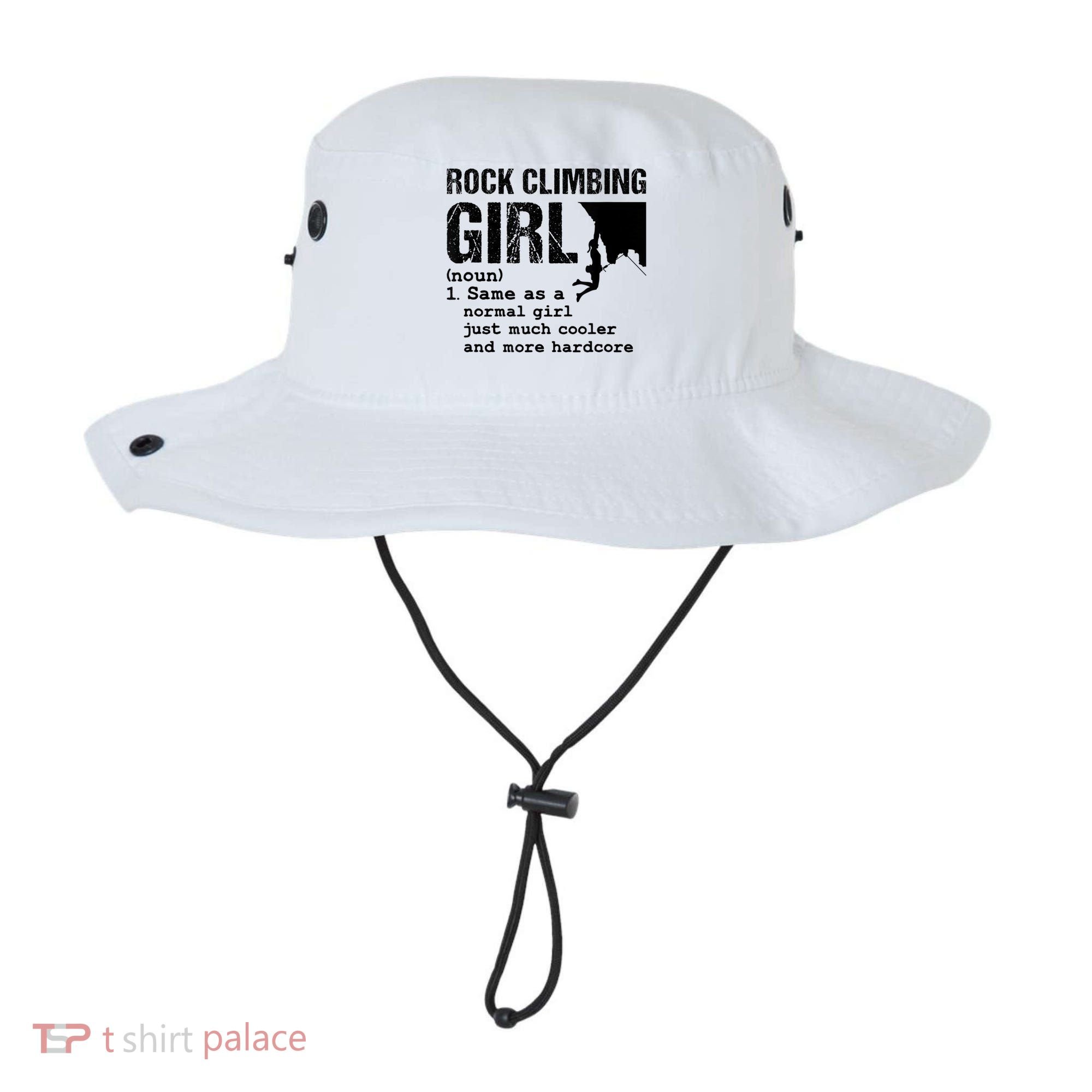 Rock Climbing Girl Definition Mountain Climber Bouldering Bucket Hat