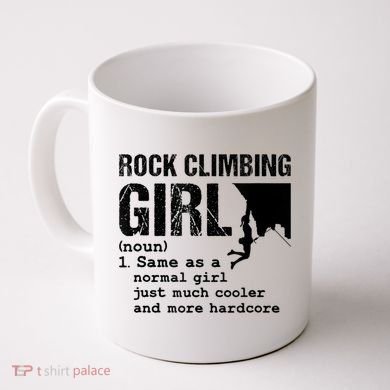 Rock Climbing Girl Definition Mountain Climber Bouldering Coffee Mug